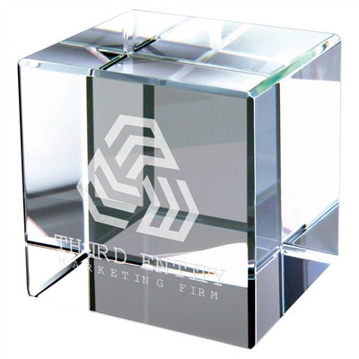 Crystal Cube Award, 2 1/2"H
