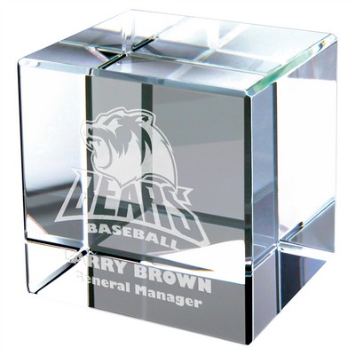 Crystal Cube Award, 2"H