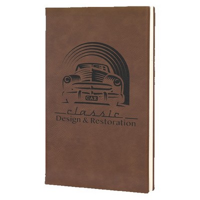Dark Brown Faux Leather Sketch Book, 5 1/4" x 8 1/4"