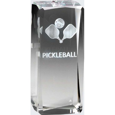 Pickleball Crystal Award, 4 1/2"H