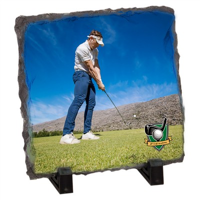 Full Color Square Gloss Stone Plaque 7 1/2 x 7 1/2"
